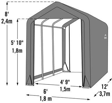 Load image into Gallery viewer, ShelterLogic Shed-in-a-Box 6 x 12 x 8 ft Peak Gray
