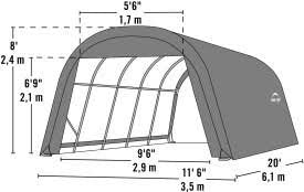 Load image into Gallery viewer, ShelterCoat 12 x 20 ft. Wind and Snow Rated Garage Round Gray STD
