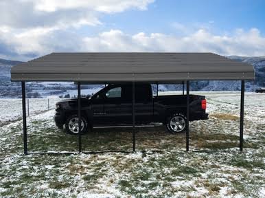 Arrow Powder Coated Steel Carport 20 ft. x 20 ft. - Charcoal