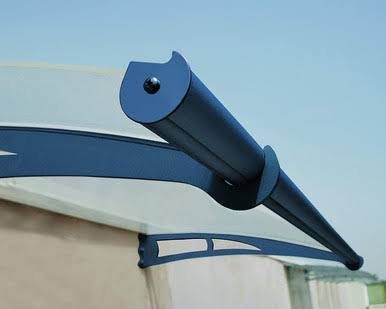 Load image into Gallery viewer, Canopia by Palram Aquila 1500 5 ft. x 3 ft. Door Awning Kit - Grey Structure &amp; Clear Panels
