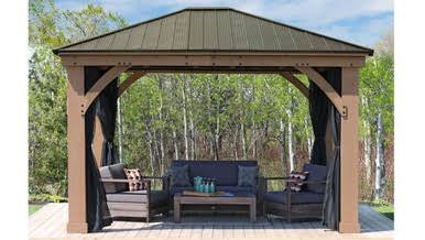 Load image into Gallery viewer, Yardistry Mosquito Mesh Kit for Meridian Gazebo (12 ft. x 14 ft.)
