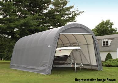 Load image into Gallery viewer, ShelterCoat 15 x 28 ft. Wind and Snow Rated Garage Round Gray STD
