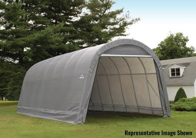 Load image into Gallery viewer, ShelterCoat 15 x 28 ft. Wind and Snow Rated Garage Round Gray STD
