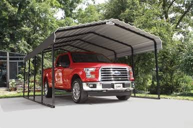 Load image into Gallery viewer, Steel Carport 12 x 20 x 7 ft. Galvanized Black/Charcoal, Snow Rated (35 PSF)
