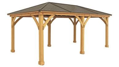 Load image into Gallery viewer, Yardistry Meridian Gazebo with Cedar Wood &amp; Aluminum Roof (12 ft. x 20 ft.)
