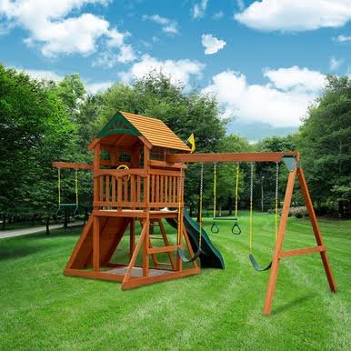 Load image into Gallery viewer, Gorilla Playsets Outing w/ Trapeze Bar Swing Set
