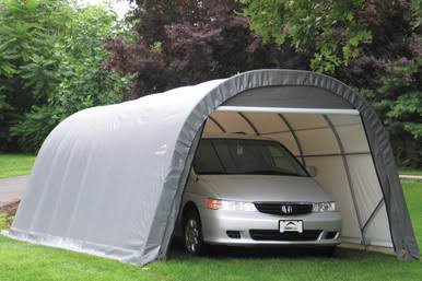 Load image into Gallery viewer, ShelterCoat 13 x 28 ft. Wind and Snow Rated Garage Round Gray STD
