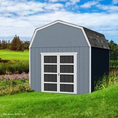Load image into Gallery viewer, Handy Home DIY Braymore 10 ft. x 12 ft. Wooden Storage Shed with Flooring Included
