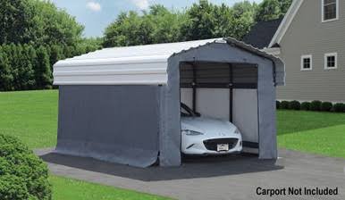 Arrow Enclosure Kit for Arrow Carport, 10 ft. x 15 ft. Gray