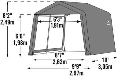 ShelterLogic Shed-in-a-Box 10 x 10 x 8 ft Peak Gray