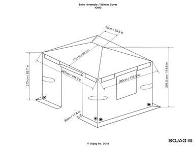 Load image into Gallery viewer, Sojag Universal Winter Gazebo Cover 10 x 12 ft - Grey

