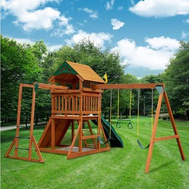 Load image into Gallery viewer, Gorilla Playsets Outing w/ Monkey Bars Swing Set
