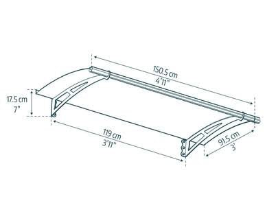 Load image into Gallery viewer, Canopia by Palram Aquila 1500 Door &amp; Window Awning, 5' L x 3' W x 6.5" H - Gray/Solar Gray
