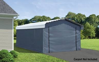 Load image into Gallery viewer, Arrow Enclosure Kit for Arrow Carport, 12 ft. x 20 ft. Gray
