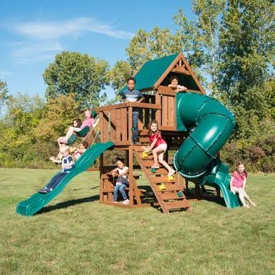 Load image into Gallery viewer, Swing-N-Slide Denali Tower Wood Complete Play Set
