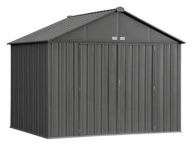 Load image into Gallery viewer, EZEE Shed Steel Storage 10 x 8 ft. Galvanized Extra High Gable Charcoal
