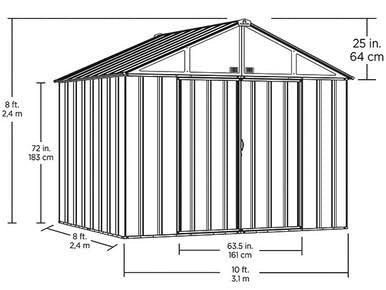 Load image into Gallery viewer, EZEE Shed Steel Storage 10 x 8 ft. Galvanized Extra High Gable Charcoal
