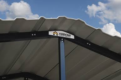 Arrow Powder Coated Steel Carport 20 ft. x 20 ft. - Charcoal