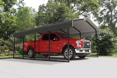 Load image into Gallery viewer, Steel Carport 12 x 20 x 7 ft. Galvanized Black/Charcoal, Snow Rated (35 PSF)
