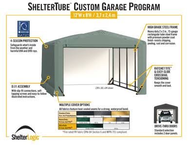 Load image into Gallery viewer, ShelterLogic ShelterTube ShelterTube Wind and Snow-Load Rated Garage, 12x18x8

