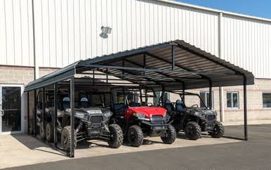 Load image into Gallery viewer, Arrow Powder Coated Steel Carport 20 ft. x 20 ft. - Charcoal
