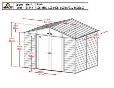 Load image into Gallery viewer, Arrow Select Steel Storage Shed, 10x8, Charcoal
