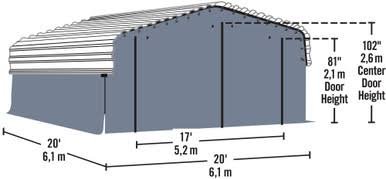 Load image into Gallery viewer, Arrow Enclosure Kit ONLY for Arrow Carport, 20 ft. x 20 ft. Gray
