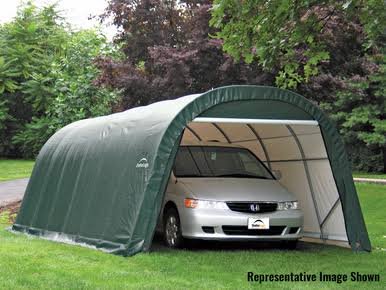 ShelterCoat 12 x 24 ft. Wind and Snow Rated Garage Round - Green STD