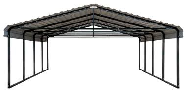 Load image into Gallery viewer, Arrow Powder Coated Steel Carport 20 ft. x 20 ft. - Charcoal
