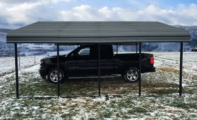 Arrow Powder Coated Steel Carport 20 ft. x 20 ft. - Charcoal