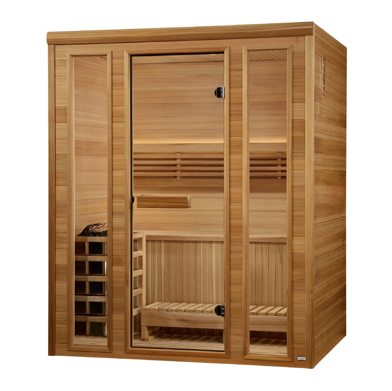 Load image into Gallery viewer, Golden Designs 2025 &quot;Andermatt Edition&quot; 2-3 Person Traditional Steam Sauna – Pacific Premium Clear Cedar
