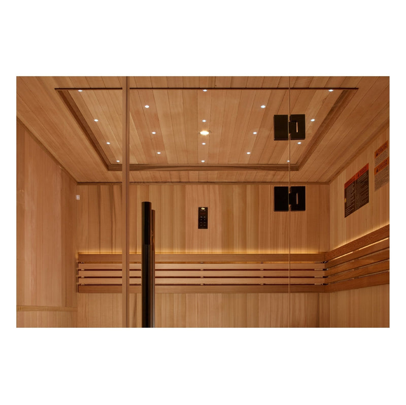Load image into Gallery viewer, Golden Designs 2025 &quot;Osla Edition&quot; 6-Person Traditional Sauna – Canadian Red Cedar &amp; Pacific Premium Clear Cedar

