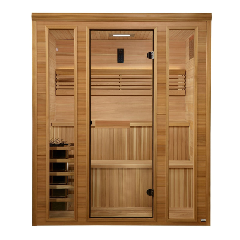 Load image into Gallery viewer, Golden Designs Engelberg Edition 6-Person Traditional Steam Sauna - Premium Clear Cedar
