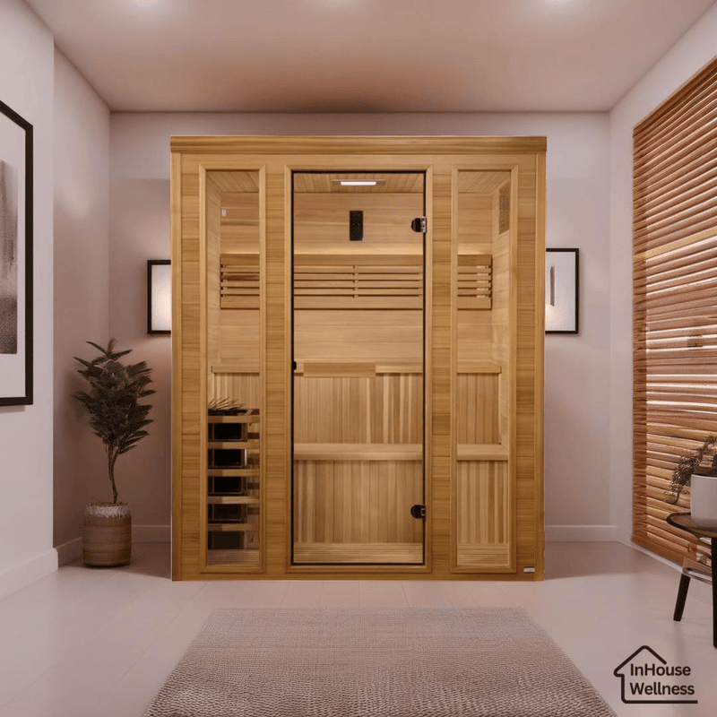 Load image into Gallery viewer, Golden Designs Engelberg Edition 6-Person Traditional Steam Sauna - Premium Clear Cedar
