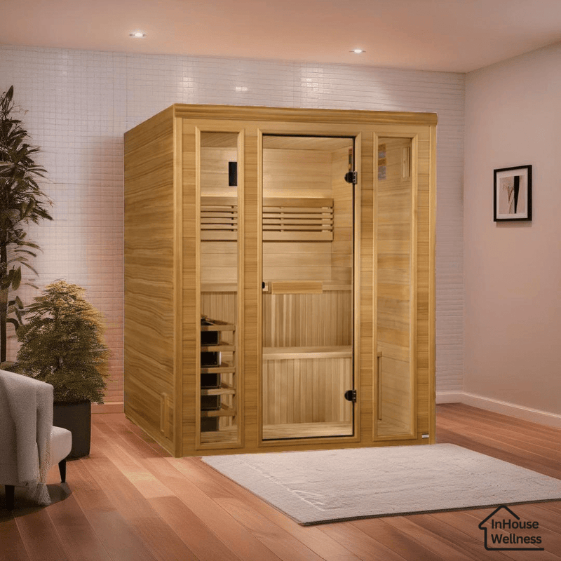 Load image into Gallery viewer, Golden Designs Engelberg Edition 6-Person Traditional Steam Sauna - Premium Clear Cedar
