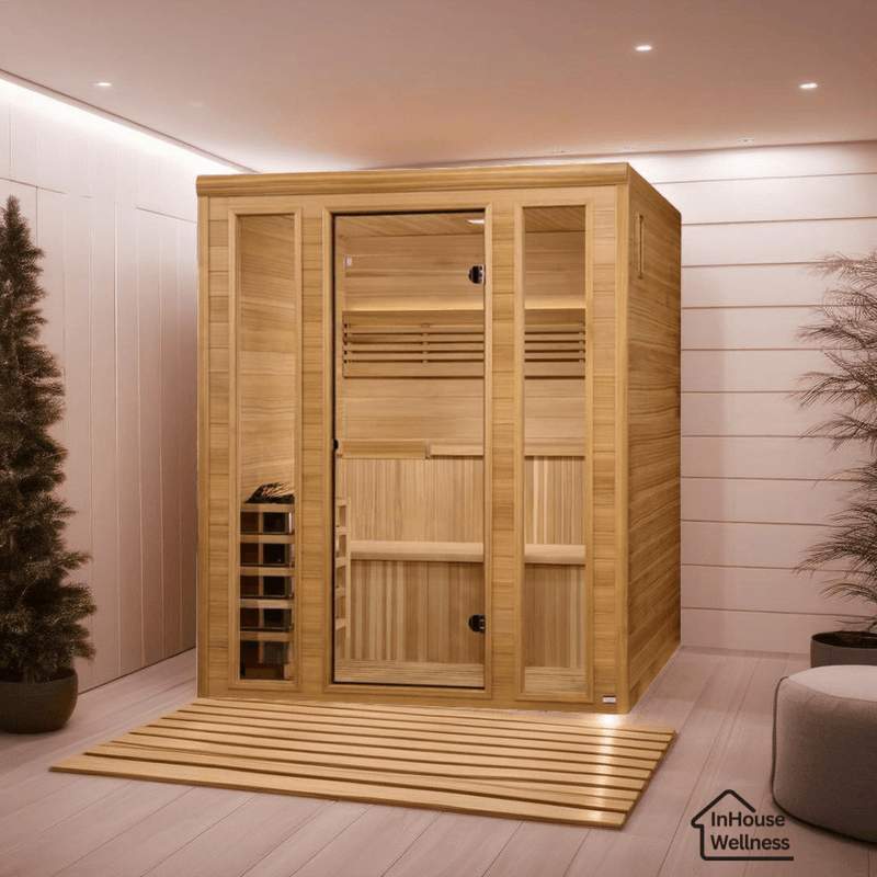 Load image into Gallery viewer, Golden Designs Engelberg Edition 6-Person Traditional Steam Sauna - Premium Clear Cedar
