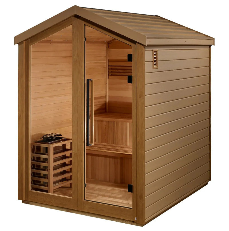 Load image into Gallery viewer, Golden Designs Kaarina 6-Person Outdoor Traditional Sauna - Canadian Red Cedar Interior
