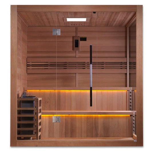 Golden Designs Kaarina 6-Person Outdoor Traditional Sauna - Canadian Red Cedar Interior