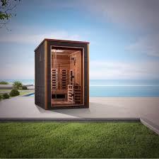 Load image into Gallery viewer, Golden Designs Nora 2-Person Outdoor Hybrid Sauna – Premium Canadian Hemlock Wood Construction with Carbon Heating Panels
