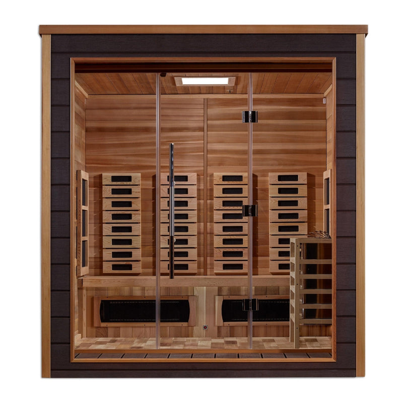 Load image into Gallery viewer, Golden Designs Visby 3 Person Outdoor-Indoor PureTech™ Hybrid Full Spectrum Sauna
