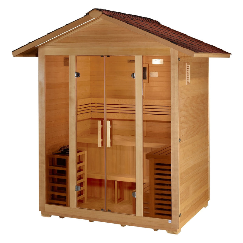 Load image into Gallery viewer, Golden Designs &quot;Vorarlberg&quot; 5-Person Traditional Outdoor Sauna - Canadian Hemlock
