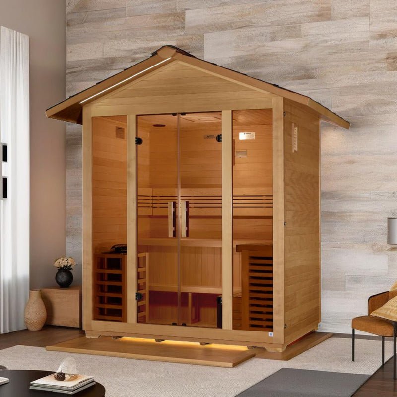 Load image into Gallery viewer, Golden Designs &quot;Vorarlberg&quot; 5-Person Traditional Outdoor Sauna - Canadian Hemlock
