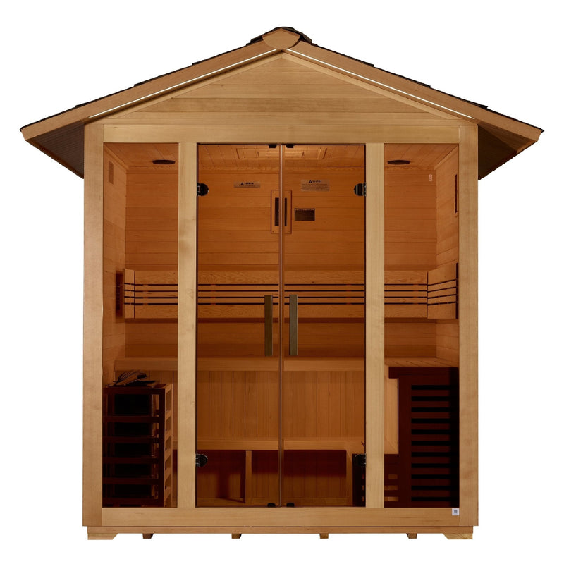 Load image into Gallery viewer, Golden Designs &quot;Vorarlberg&quot; 5-Person Traditional Outdoor Sauna - Canadian Hemlock
