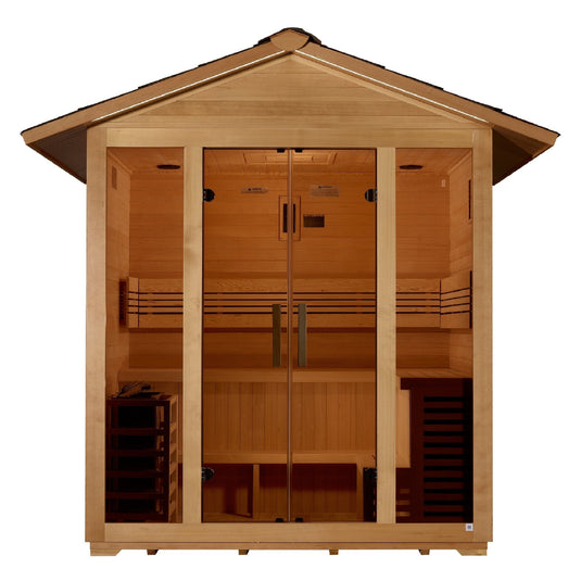 Golden Designs "Vorarlberg" 5-Person Traditional Outdoor Sauna - Canadian Hemlock