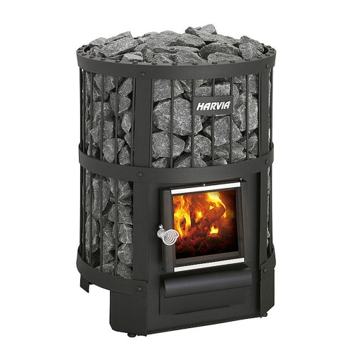 Load image into Gallery viewer, Harvia Legend 150 SS WH Sauna Stove Package – 16kW Wood-Burning Sauna Heater with Water Tank &amp; Chimney Kit
