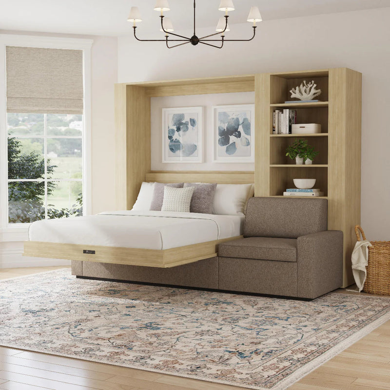 Load image into Gallery viewer, Queen Size Murphy Bed with Extended Couch | Inovabed
