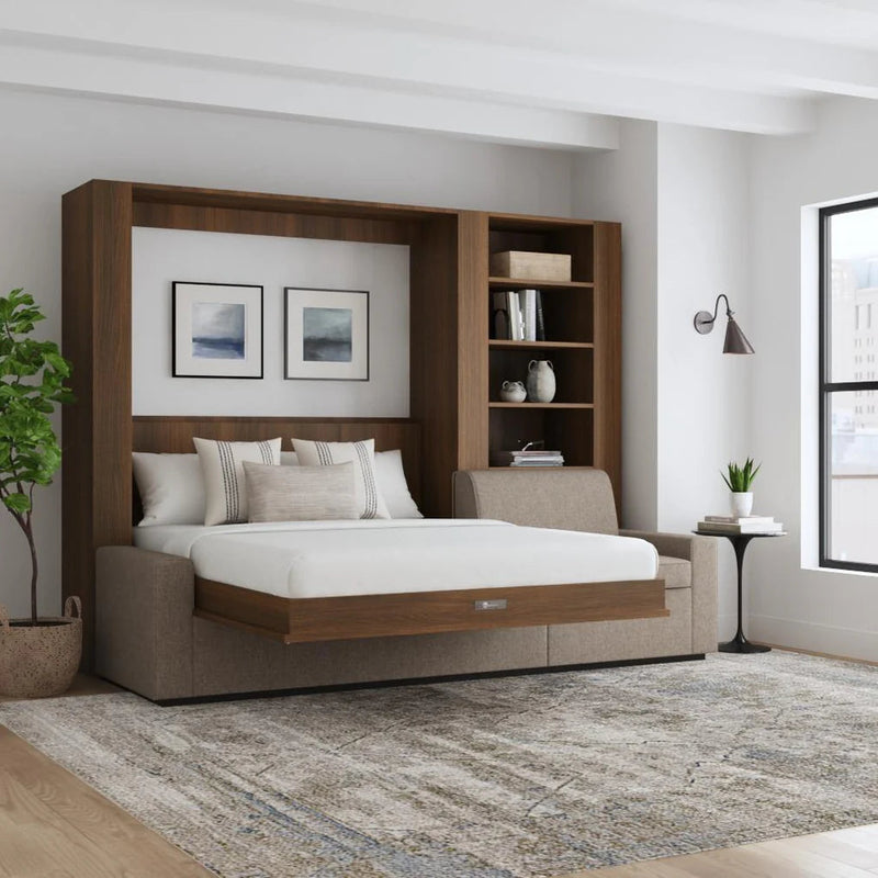 Load image into Gallery viewer, Queen Size Murphy Bed with Extended Couch | Inovabed
