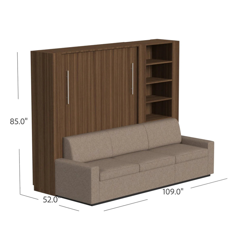 Load image into Gallery viewer, Queen Size Murphy Bed with Extended Couch | Inovabed
