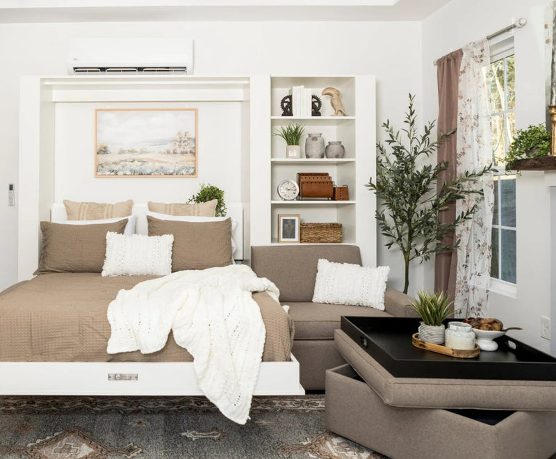 Load image into Gallery viewer, Queen Size Murphy Bed with Extended Couch | Inovabed
