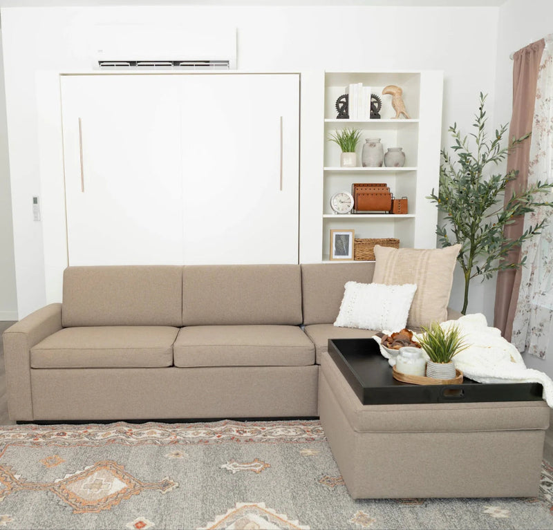 Load image into Gallery viewer, Queen Size Murphy Bed with Extended Couch | Inovabed
